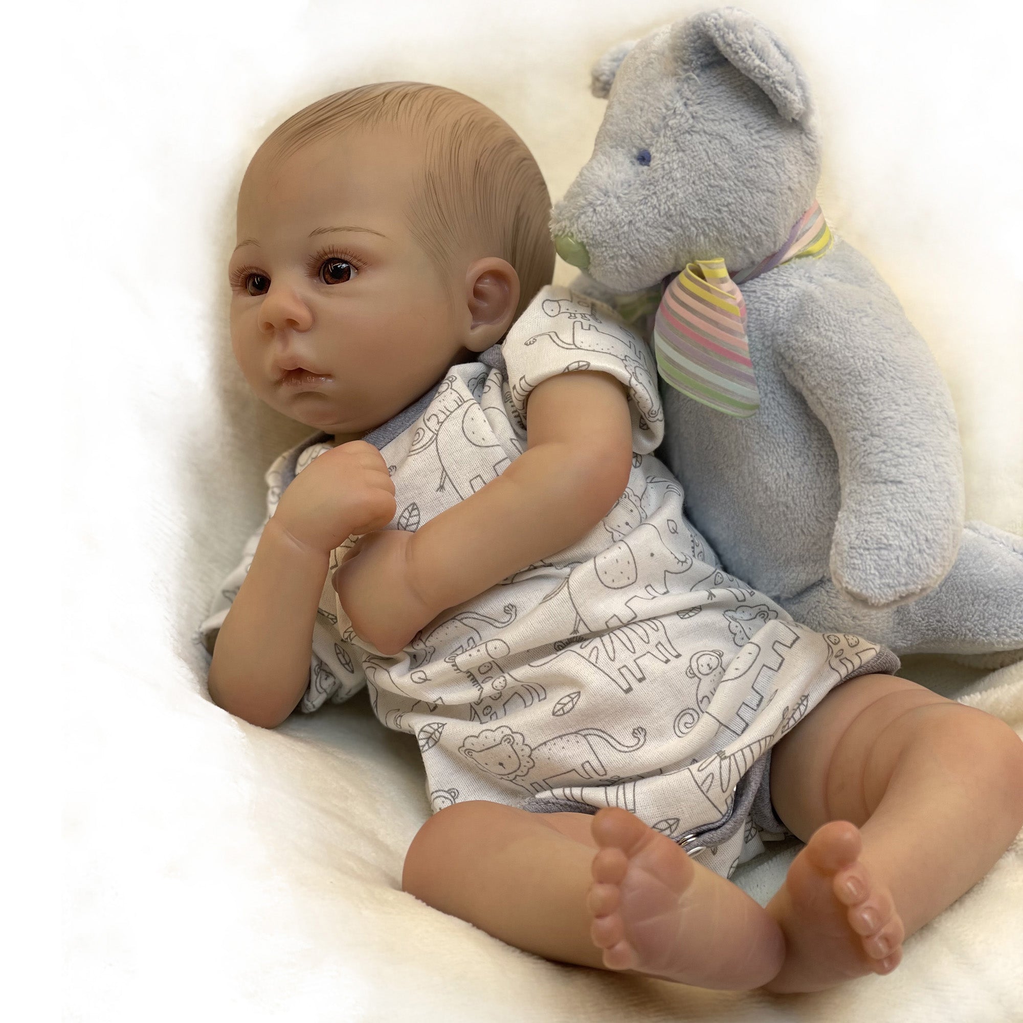 Adolly Gallery 20 Inch Lifelike Reborn Baby Doll Soft Silicone Vinyl Reborn  Toddlers Soft Cloth Body Gifts for Newborn Babies Name Eli